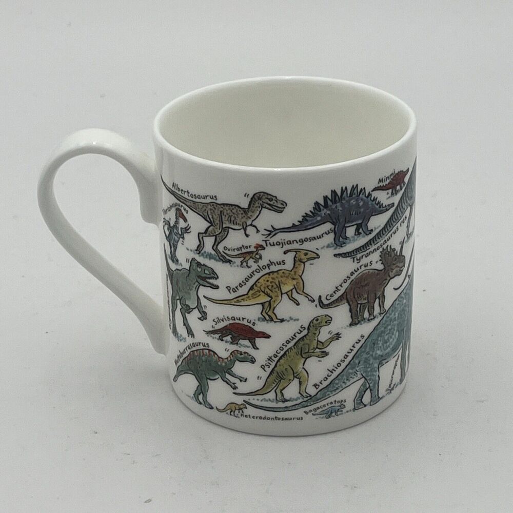 McLaggan Smith Dinosaurs Coffee Mug Picturemaps T Rex Bone China Tea Cup EUC